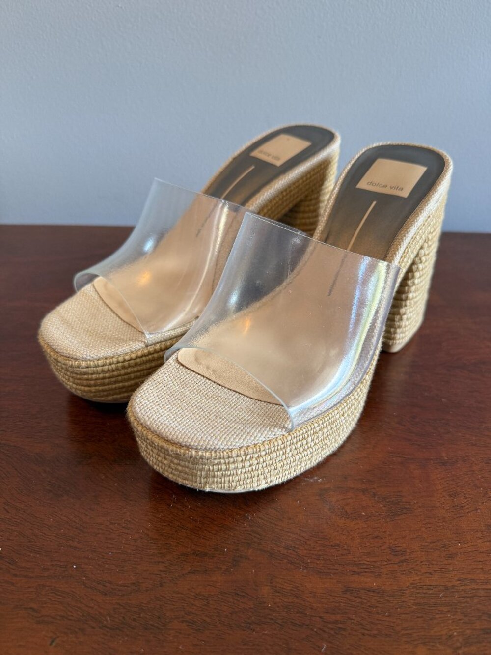 Dolce Vita Lichia Heels Natural Vinyl Size 7 | Clear Heels